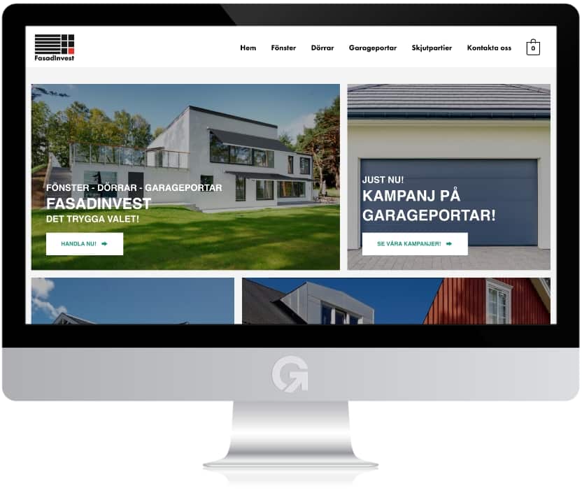 Mediamakarna Grip webbyrå lanserar ny e-handelsbutik till Fasadinvest.