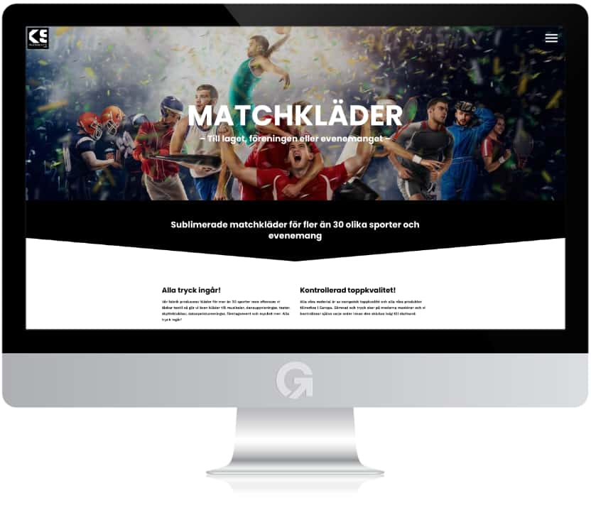 Klubbsport.se - en webbshop utvecklad och driftad av Webbyrå Mediamakarna Grip